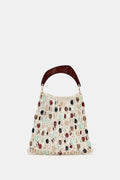 Beaded Openwork Bucket Bag
