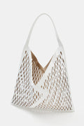 Laser-cut leather cutout shopping bag
