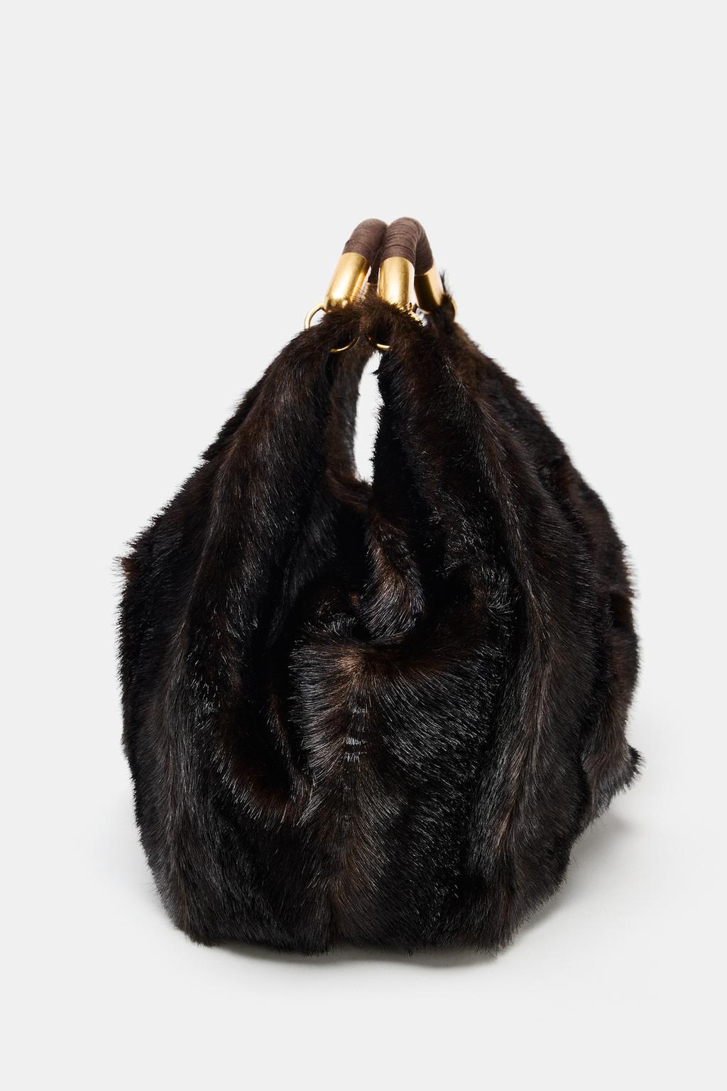 Oversized faux fur bag