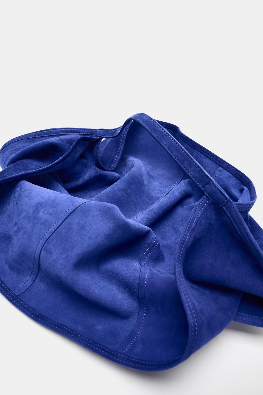 Suede bucket shoulder bag