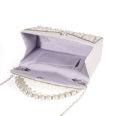 Elegant Ivory Pearl and Rhinestone Clutch for Wedding Parties and Evening Events