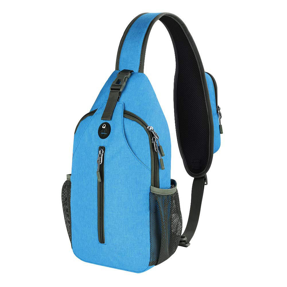 Adjustable Strap Sling Crossbody Bag with Mesh Side Pockets for Outdoor Daily Outfits