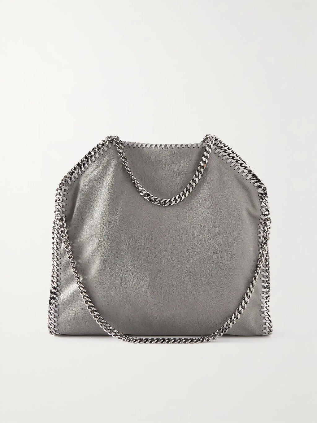 Medium Faux Nubuck Chain Shoulder Bag with Stitched Edges