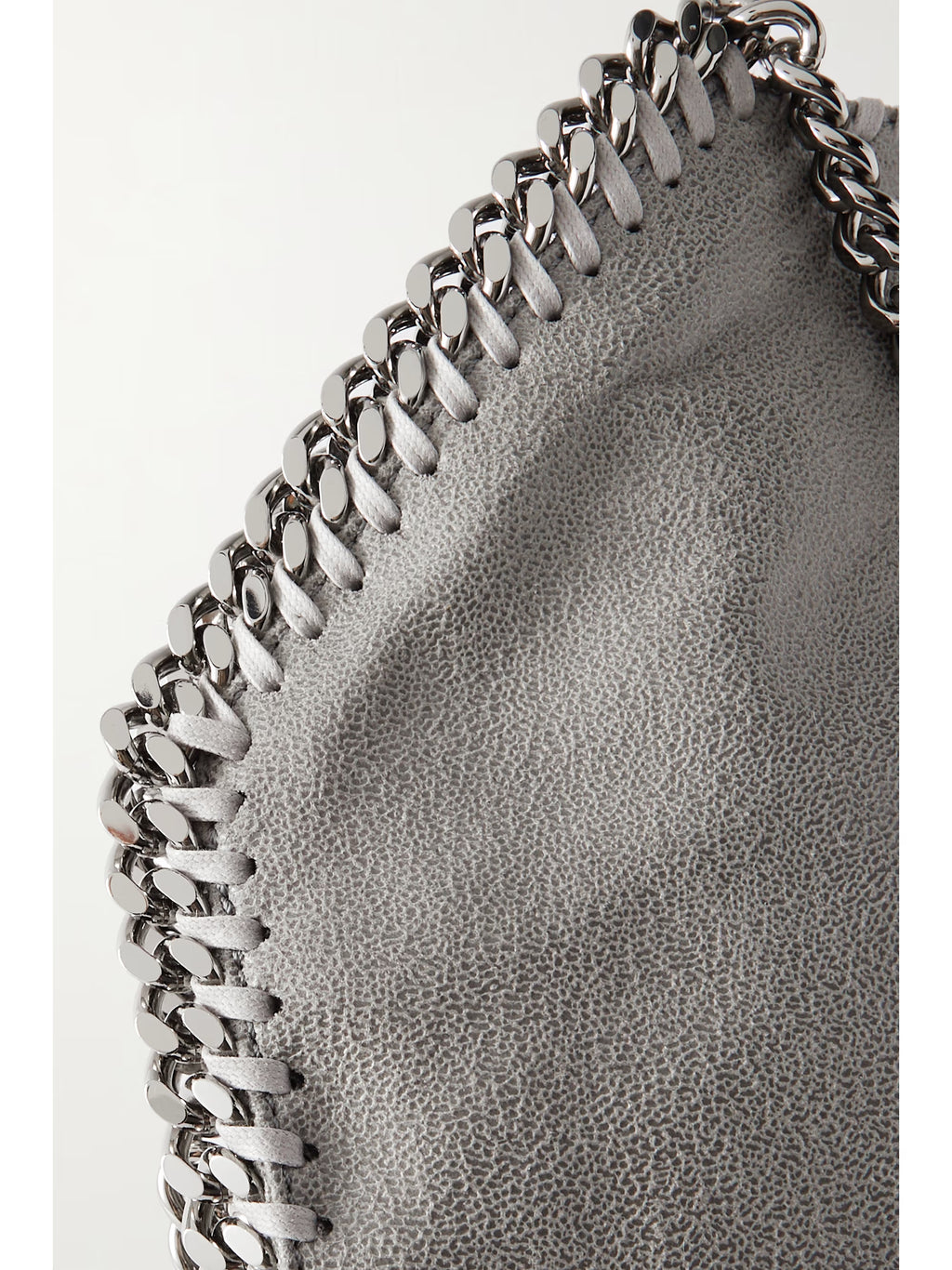 Medium Faux Nubuck Chain Shoulder Bag with Stitched Edges