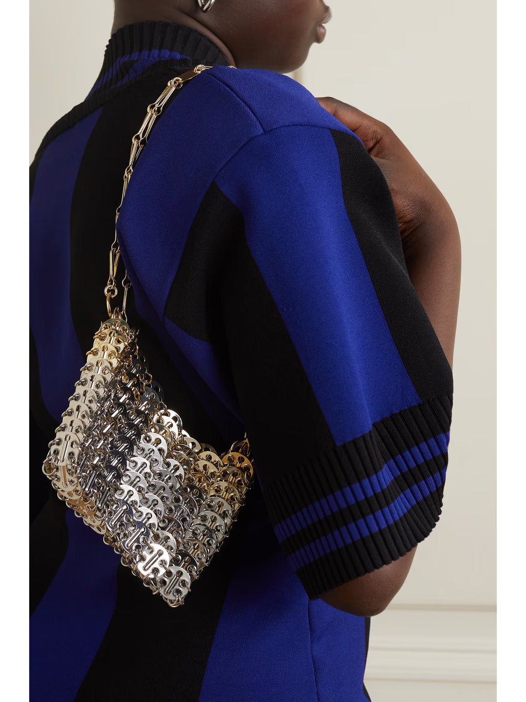 Sequin chainmail single-shoulder bag
